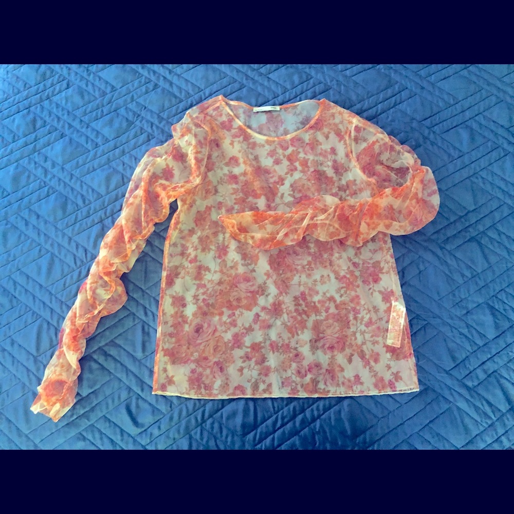 Zara sheer shirt